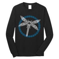 Tribal Dragonfly Polynesian Tattoo Style Insect Art Long Sleeve Shirt