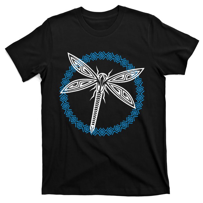 Tribal Dragonfly Polynesian Tattoo Style Insect Art T-Shirt