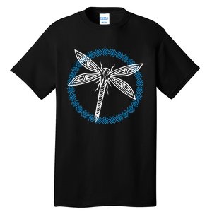 Tribal Dragonfly Polynesian Tattoo Style Insect Art Tall T-Shirt