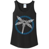 Tribal Dragonfly Polynesian Tattoo Style Insect Art Ladies Essential Tank