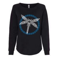 Tribal Dragonfly Polynesian Tattoo Style Insect Art Womens California Wash Sweatshirt