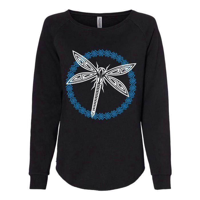 Tribal Dragonfly Polynesian Tattoo Style Insect Art Womens California Wash Sweatshirt