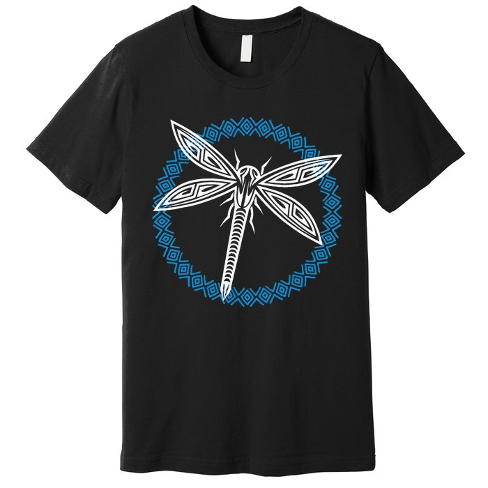 Tribal Dragonfly Polynesian Tattoo Style Insect Art Premium T-Shirt