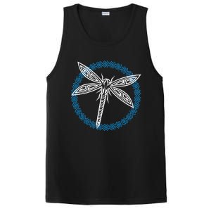 Tribal Dragonfly Polynesian Tattoo Style Insect Art PosiCharge Competitor Tank