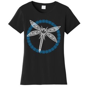 Tribal Dragonfly Polynesian Tattoo Style Insect Art Women's T-Shirt