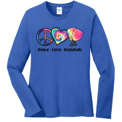 Tie Dye Peace Love Pickleball Lovers Cute Pickleball Meaningful Gift Ladies Long Sleeve Shirt