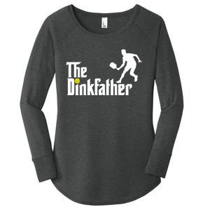 The Dinkfather Pickleball Fathers Day Gift Women's Perfect Tri Tunic Long Sleeve Shirt