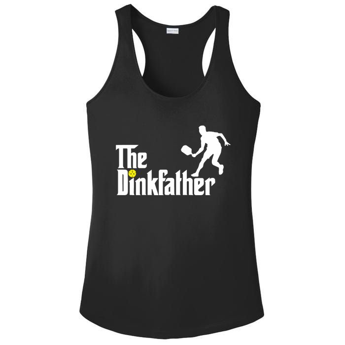 The Dinkfather Pickleball Fathers Day Gift Ladies PosiCharge Competitor Racerback Tank