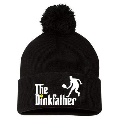 The Dinkfather Pickleball Fathers Day Gift Pom Pom 12in Knit Beanie