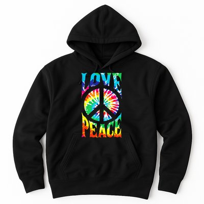 Tie Dye Peace Sign Love 60s 70s Hippie Women Mom Hoodie