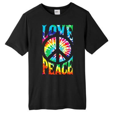 Tie Dye Peace Sign Love 60s 70s Hippie Women Mom Tall Fusion ChromaSoft Performance T-Shirt