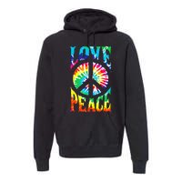 Tie Dye Peace Sign Love 60s 70s Hippie Women Mom Premium Hoodie