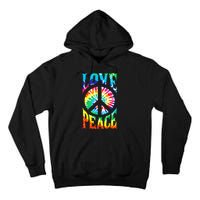 Tie Dye Peace Sign Love 60s 70s Hippie Women Mom Tall Hoodie