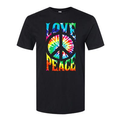 Tie Dye Peace Sign Love 60s 70s Hippie Women Mom Softstyle CVC T-Shirt