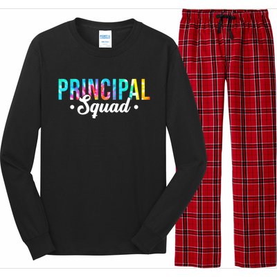 Tie Dye Principal Squad Admin Team Happy First Day Of School Gift Long Sleeve Pajama Set