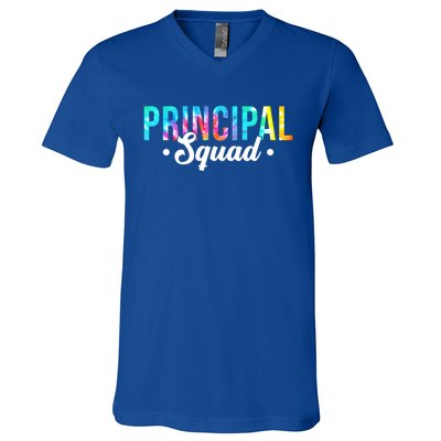 Tie Dye Principal Squad Admin Team Happy First Day Of School Gift V-Neck T-Shirt