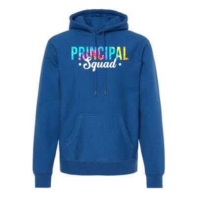 Tie Dye Principal Squad Admin Team Happy First Day Of School Gift Premium Hoodie