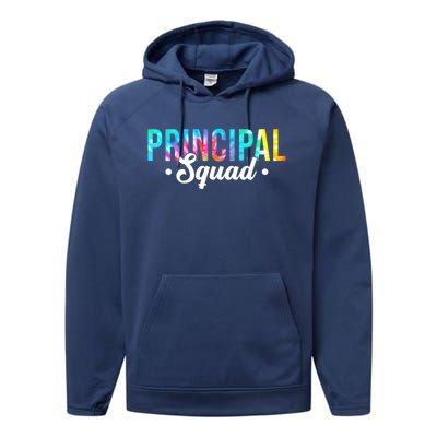 Tie Dye Principal Squad Admin Team Happy First Day Of School Gift Performance Fleece Hoodie