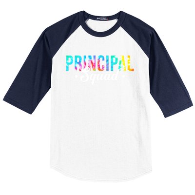 Tie Dye Principal Squad Admin Team Happy First Day Of School Gift Baseball Sleeve Shirt