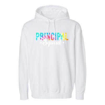 Tie Dye Principal Squad Admin Team Happy First Day Of School Gift Garment-Dyed Fleece Hoodie