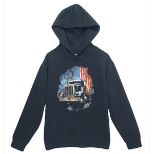 Truck Driver Patriotic American Flag Trucker Semi Driver Usa Urban Pullover Hoodie