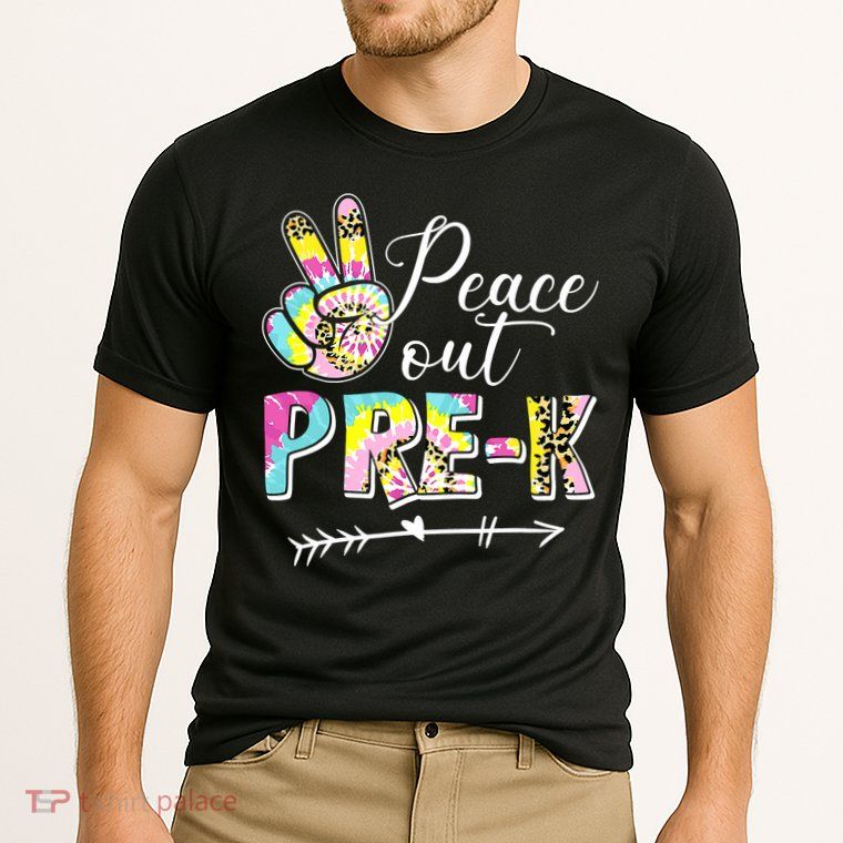Tie Dye Peace Out PreK Last Day Of School Summer Beach Performance Shirt