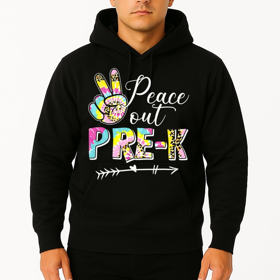 Tie Dye Peace Out PreK Last Day Of School Summer Beach Hoodie