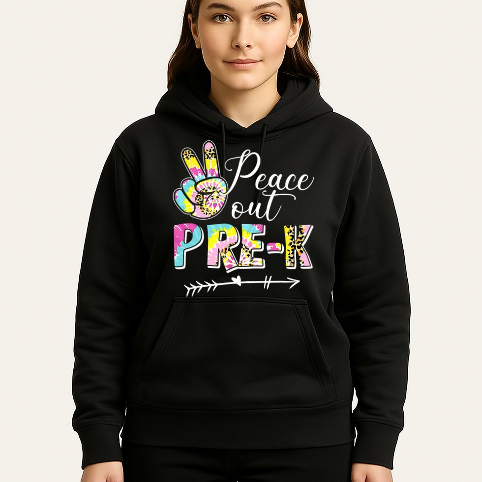 Tie Dye Peace Out PreK Last Day Of School Summer Beach Hoodie