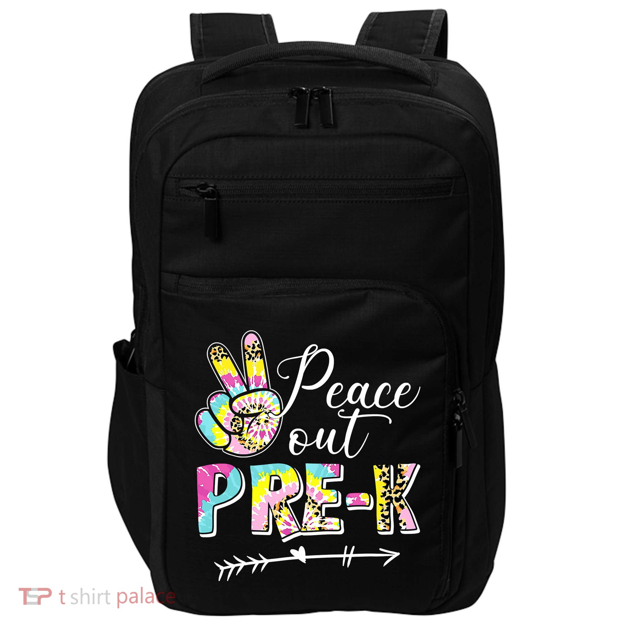 Tie Dye Peace Out PreK Last Day Of School Summer Beach Impact Tech Backpack