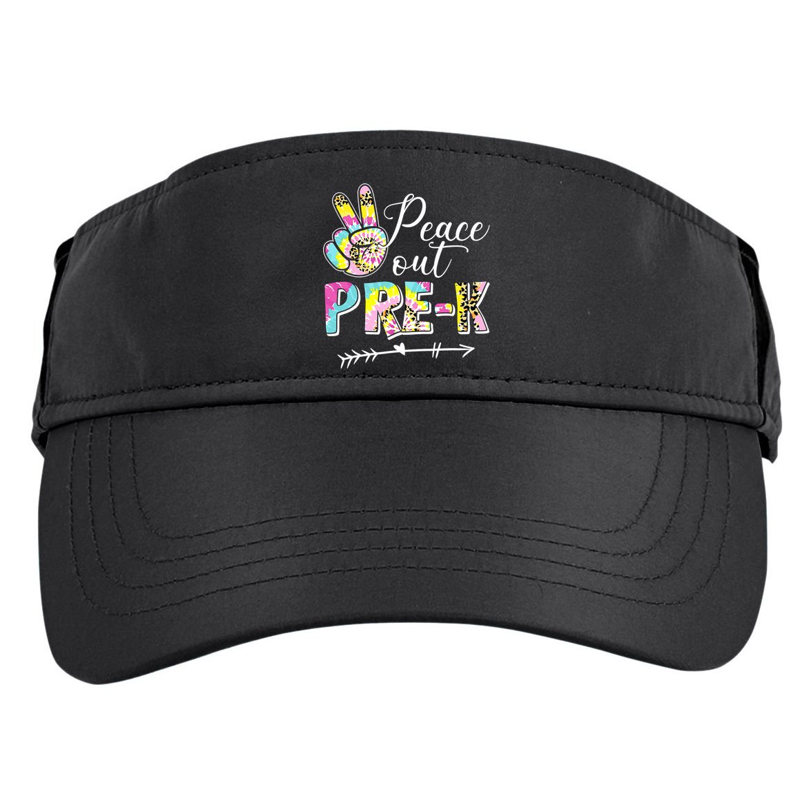 Tie Dye Peace Out PreK Last Day Of School Summer Beach Adult Drive Performance Visor
