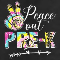 Tie Dye Peace Out PreK Last Day Of School Summer Beach Adult Drive Performance Visor