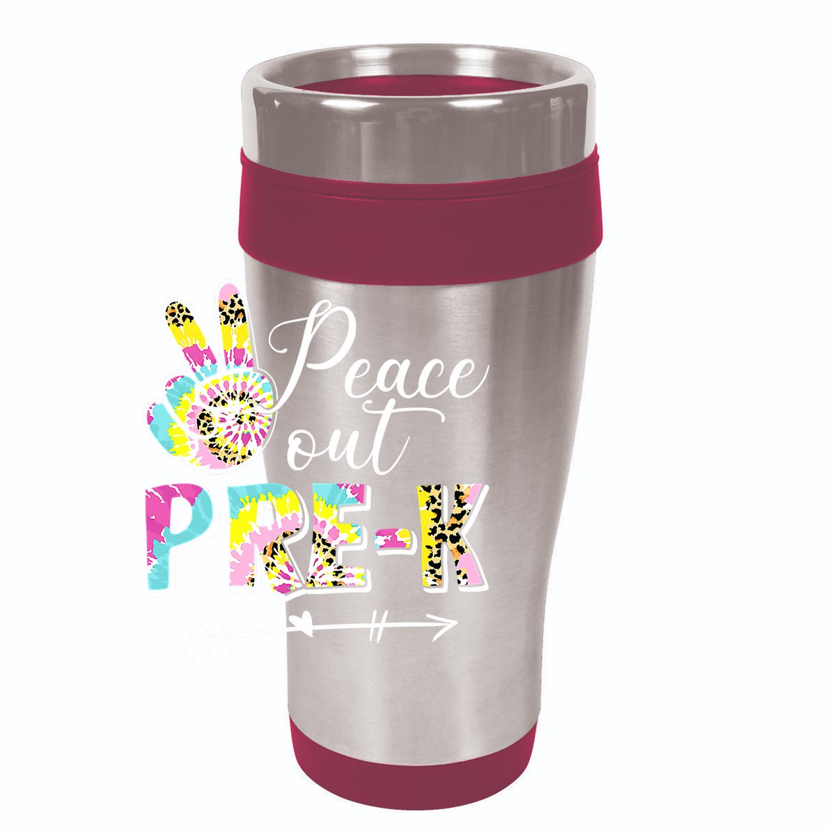 Tie Dye Peace Out PreK Last Day Of School Summer Beach 15oz Campfire Ceramic Mug
