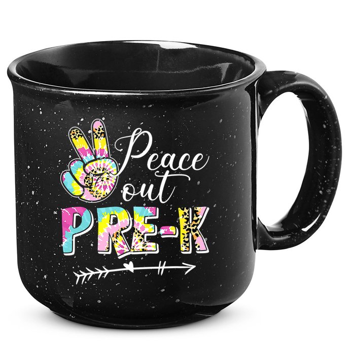 Tie Dye Peace Out PreK Last Day Of School Summer Beach 15oz Campfire Ceramic Mug