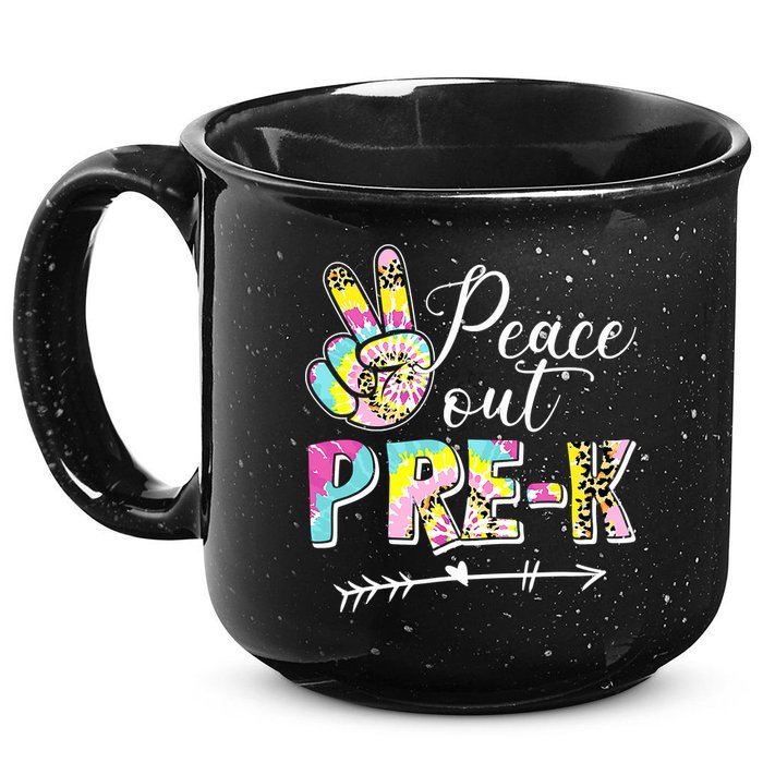 Tie Dye Peace Out PreK Last Day Of School Summer Beach 15oz Campfire Ceramic Mug
