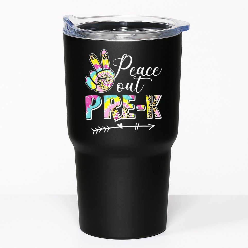 Tie Dye Peace Out PreK Last Day Of School Summer Beach Tumbler