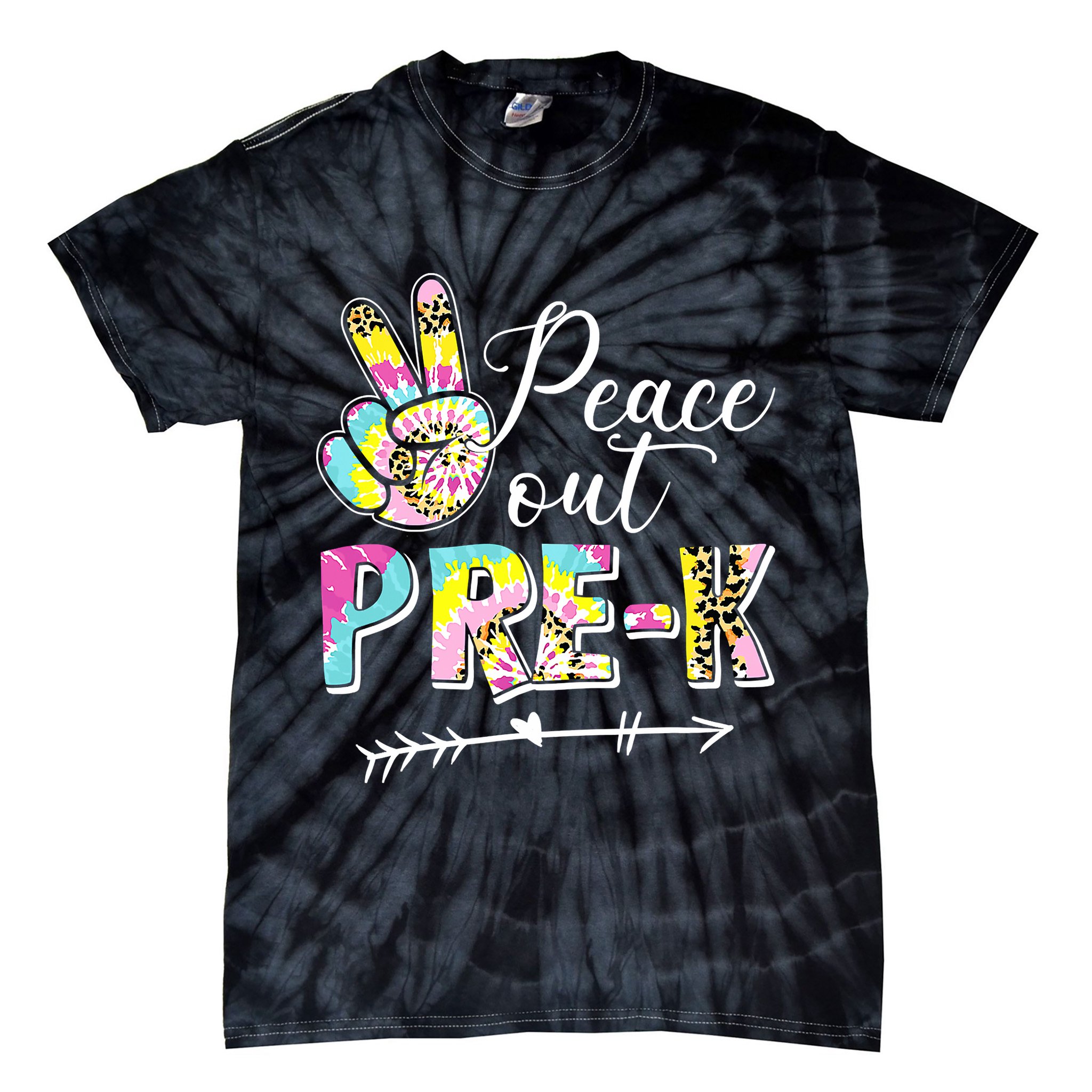 Tie Dye Peace Out PreK Last Day Of School Summer Beach Tie-Dye T-Shirt