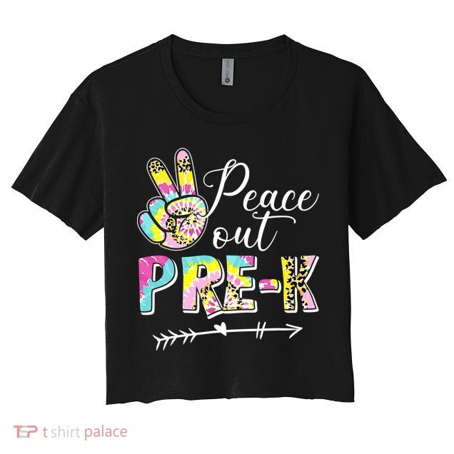 Tie Dye Peace Out PreK Last Day Of School Summer Beach Crop Top