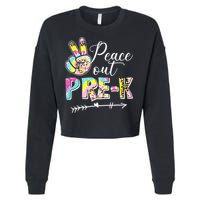 Tie Dye Peace Out PreK Last Day Of School Summer Beach Cropped Pullover Crew