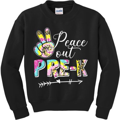Tie Dye Peace Out PreK Last Day Of School Summer Beach Kids Sweatshirt