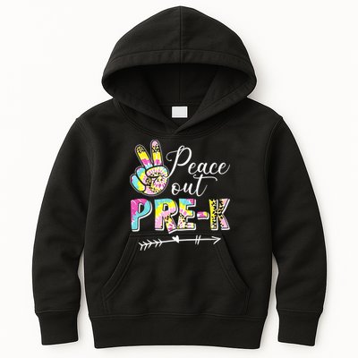 Tie Dye Peace Out PreK Last Day Of School Summer Beach Kids Hoodie