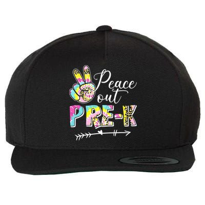 Tie Dye Peace Out PreK Last Day Of School Summer Beach Wool Snapback Cap