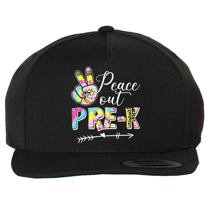 Tie Dye Peace Out PreK Last Day Of School Summer Beach Wool Snapback Cap