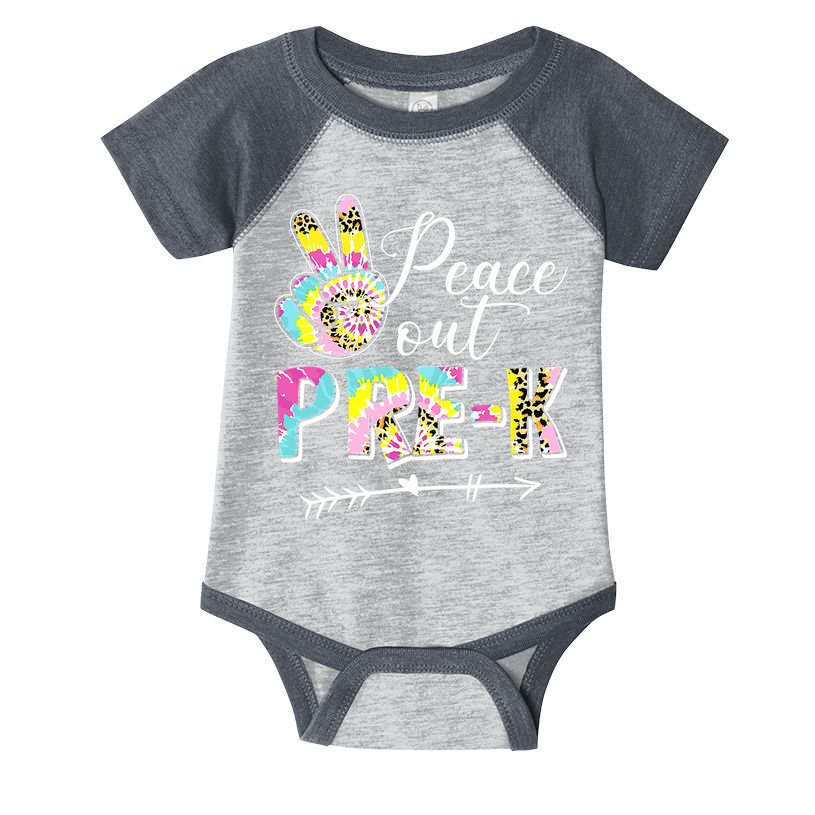 Tie Dye Peace Out PreK Last Day Of School Summer Beach Infant Baby Jersey Bodysuit