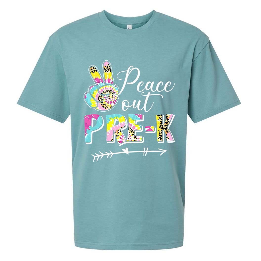 Tie Dye Peace Out PreK Last Day Of School Summer Beach Sueded Cloud Jersey T-Shirt