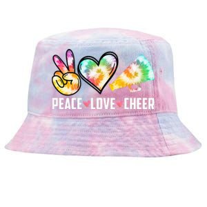 Tie Dye Peace Love Cheer Cheerleading Tie-Dyed Bucket Hat