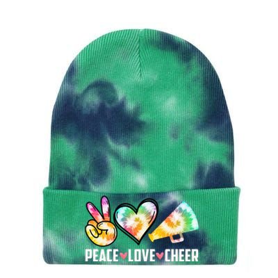 Tie Dye Peace Love Cheer Cheerleading Tie Dye 12in Knit Beanie