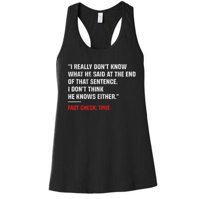 Trump Debate Quote Presidential Debate 2024 Women's Racerback Tank