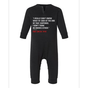 Trump Debate Quote Presidential Debate 2024 Infant Fleece One Piece