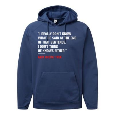 Trump Debate Quote Presidential Debate 2024 Performance Fleece Hoodie