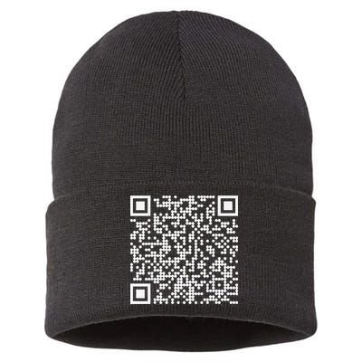 Trump Dance Qr Funny President Trump Dancing Code Sustainable Knit Beanie
